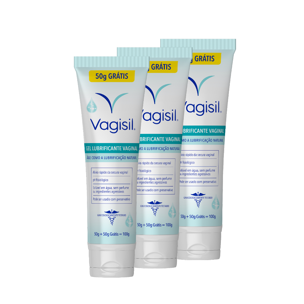 Kit 3x Vagisil Gel Lubrificante Íntimo 50 + 50g Grátis em Oferta na Shopee