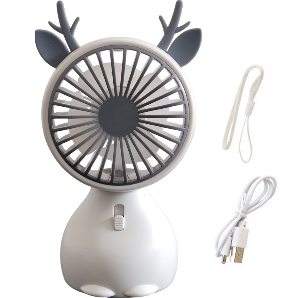 Mini Ventilador Cilios Maquiagem H'maston FS08 Cervo Portátil Carregamento Usb Rena Sven