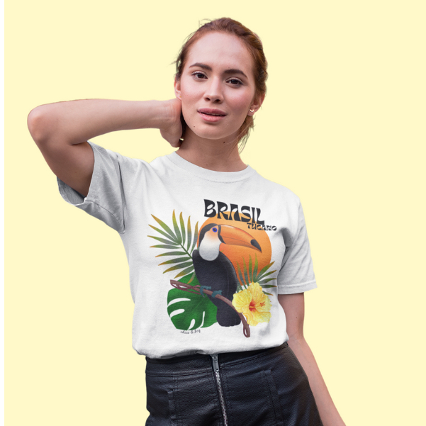 Blusinha Feminina Tee Brasil Tucano Natureza Gola Redonda