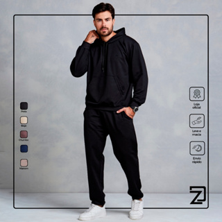 Conjunto Moletom Masculino Calça Agasalho com Capuz em Oferta na Shopee