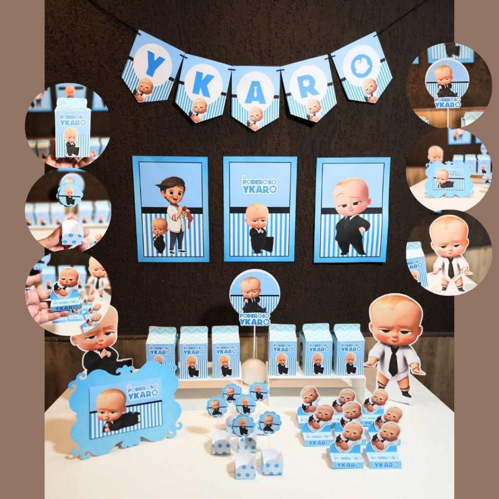 Kit Festa Poderoso Chefinho Personalizado Só um Bolinho / Mesversário Aniversário / 100 itens / Decoração / Festa
