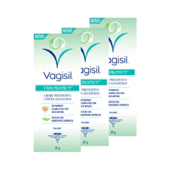 Kit 3x Vagisil Creme Preventivo Urin Protect Contra Assaduras 30g
