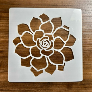 Estêncil vazado de Flor Suculenta 18x18 cm molde stencil pintura em Oferta na Shopee