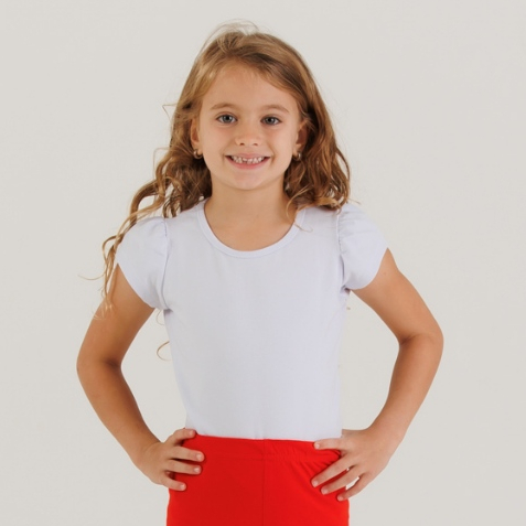 Blusa Infantil Feminina de Cotton Penteado Manga Curta Franzida 1 ao 10 em Oferta na Shopee
