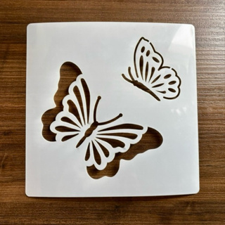 Estêncil vazado Borboletas 18x18 cm molde stencil pintura em Oferta na Shopee