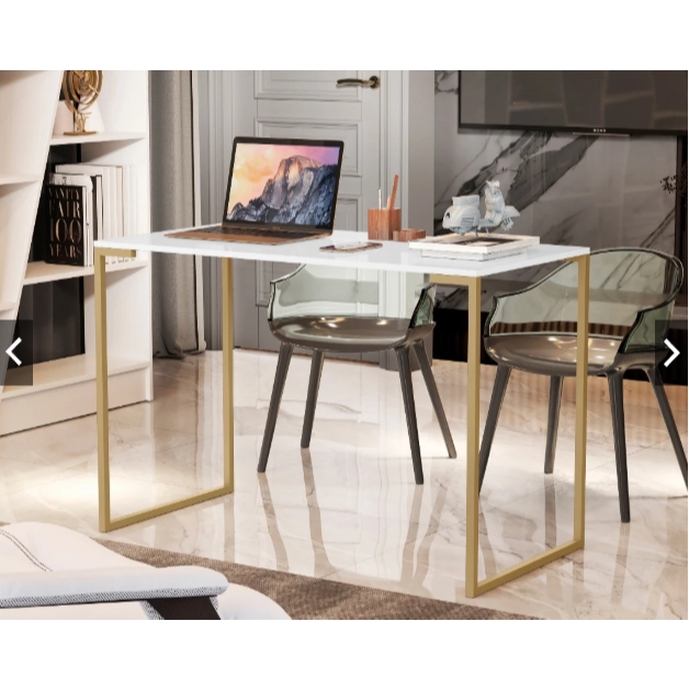 Mesa Escrivaninha 90cm Mesa de Computador Cantinho do Café Tampo MDF Pes Ferro em Oferta na Shopee
