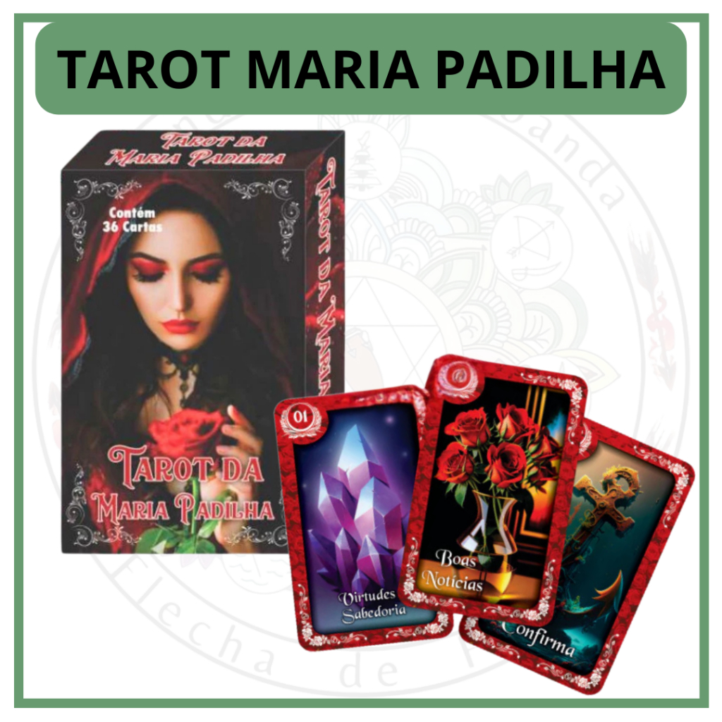 Baralho Tarot Maria Padilha Pomba Gira 36 Cartas com Manual