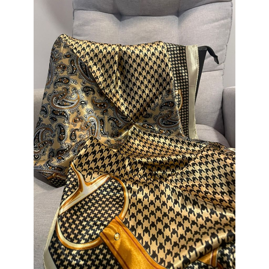 Lenço Feminino de Cetim 90x90 – Toque de Elegância para Cabeça, Pescoço ou Look