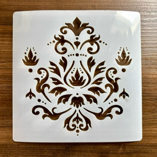 Estêncil vazado Azulejo Arabesco 18x18 cm molde stencil pintura em Oferta na Shopee