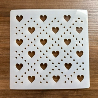 Estêncil vazado Coração 18x18 cm molde stencil pintura em Oferta na Shopee
