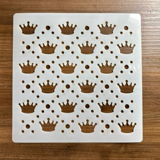 Estêncil vazado Coroa 18x18 cm molde stencil pintura em Oferta na Shopee