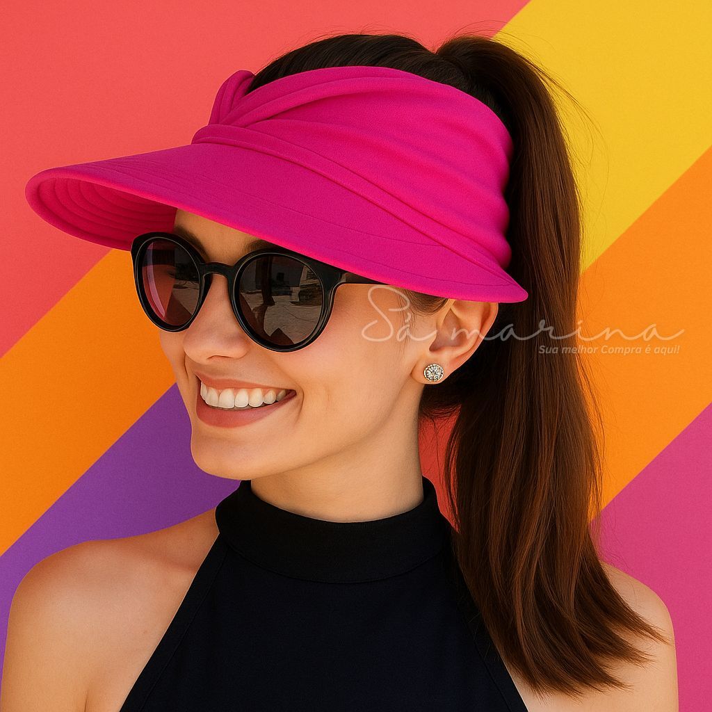 Viseira turbante de praia com proteção solar 50 UV esporte clube piscina