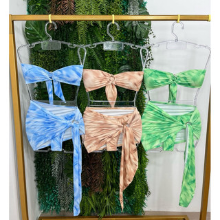 TRIQUINI MODA PRAIA / KIT COM 3 PEÇAS / BIQUÍNI + SAÍDA / moda praia / biquíni gringo