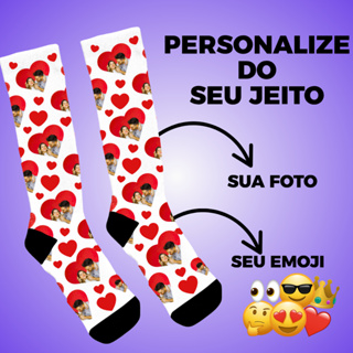 Meia Personalizada com Coração Presente Criativo Exclusivo Namorados Envio Rápido Qualidade Premium em Oferta na Shopee