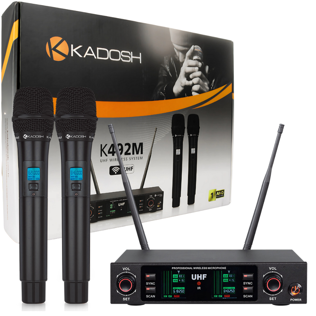 Microfone Sem Fio Duplo Kadosh K492M Uhf Profissional em Oferta na Shopee