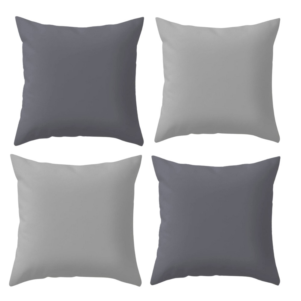 Kit 4 Capa de Almofadas Lisas Fronha Quarto Sala Sofá Decorativas Zíper 0.45x0.45cm Casa Luxo