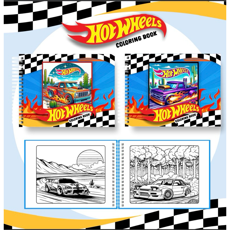 livro de colorir Hotwheels 50paginas/tamanho a5/150g+ACETATO em Oferta na Shopee