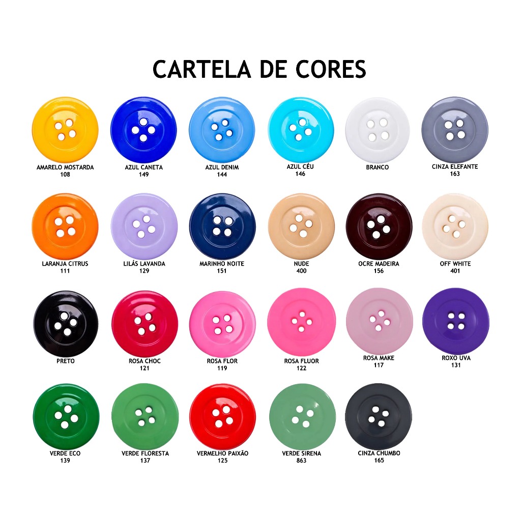 25 Botão Disco Voador 4 Furos 15mm Tam: 24 Escolha a Cor em Oferta na Shopee