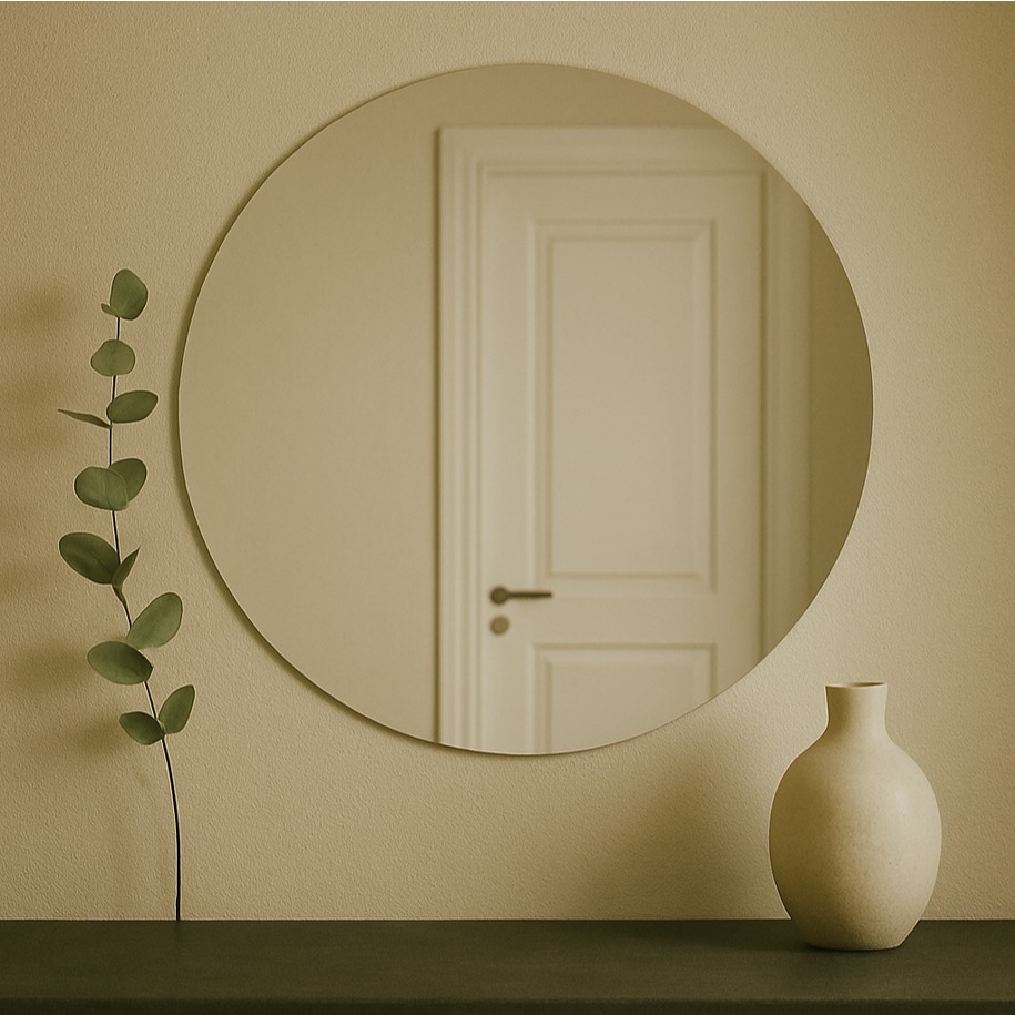 Espelho Redondo Vidro Grande Lapidado Decorativo Para Quarto Sala Banheiro Maquiagem em Oferta na Shopee