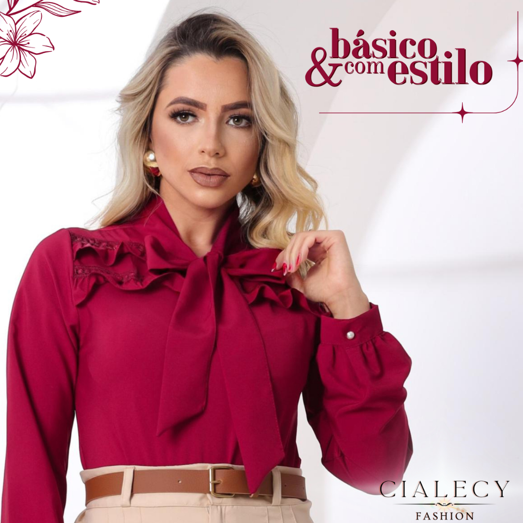 Blusa Feminina Manga Longa Moda Evangélica Básica Elegante Crepinho Social Cheque Soltinha em Oferta na Shopee