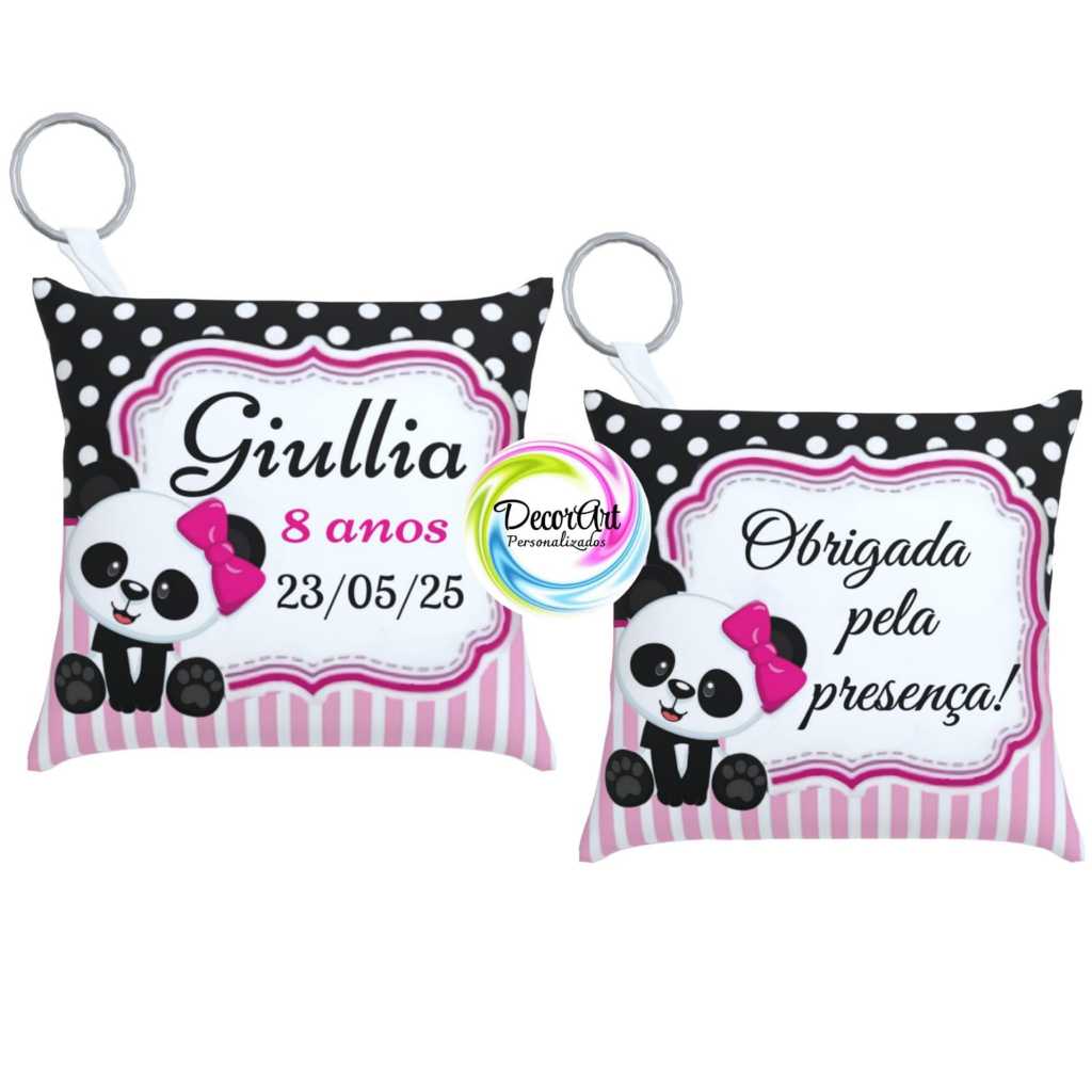 10 Almochaveiros personalizados ursinha panda lembrancinhas de maternidade nascimento