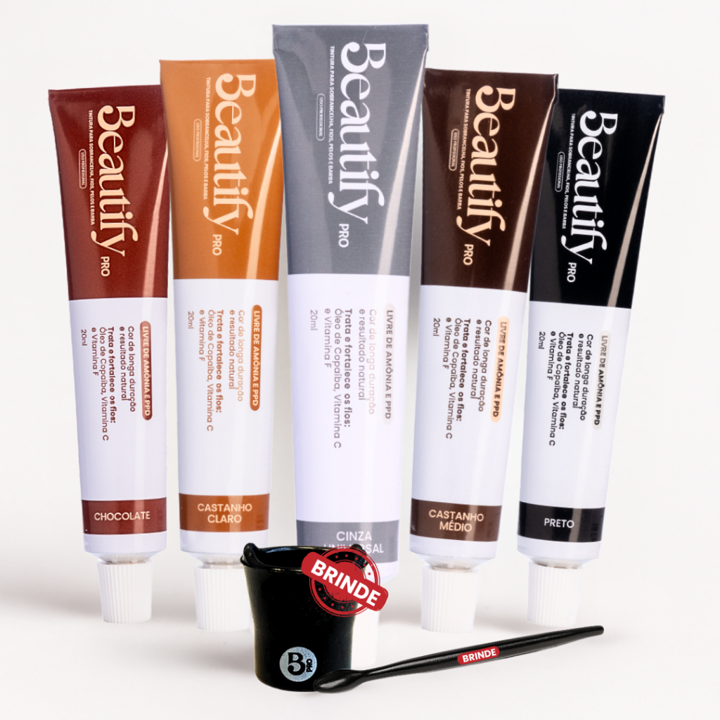 Tintura para Sobrancelha e Cílios Beautify: Vitamina C | Sem PPD | Sem Amônia | Fio Sensíveis