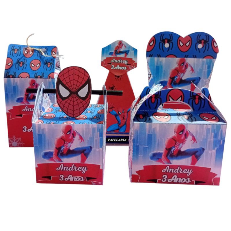Kit caixinhas personalizadas homem aranha/mimos, lembrancinhas, caixinhas, infantil, kit festa, aniversário, decoração.