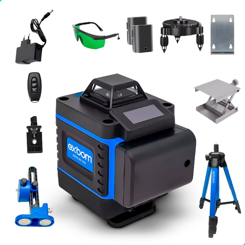 Nível A Laser 16 Linhas Com Tripé Profissional E Maleta