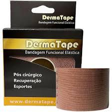 Fita Kinesio Tape (Taping) Dermatape Bandagem Elástica Pós Cirúrgico e Terapêutica 5 Cm X 5m BEGE Original