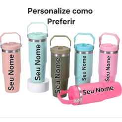 Garrafa Térmica Personalizada Alça Bico 900 ml Tumbler