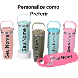 Garrafa Térmica Personalizada Alça Bico 900 ml Tumbler em Oferta na Shopee