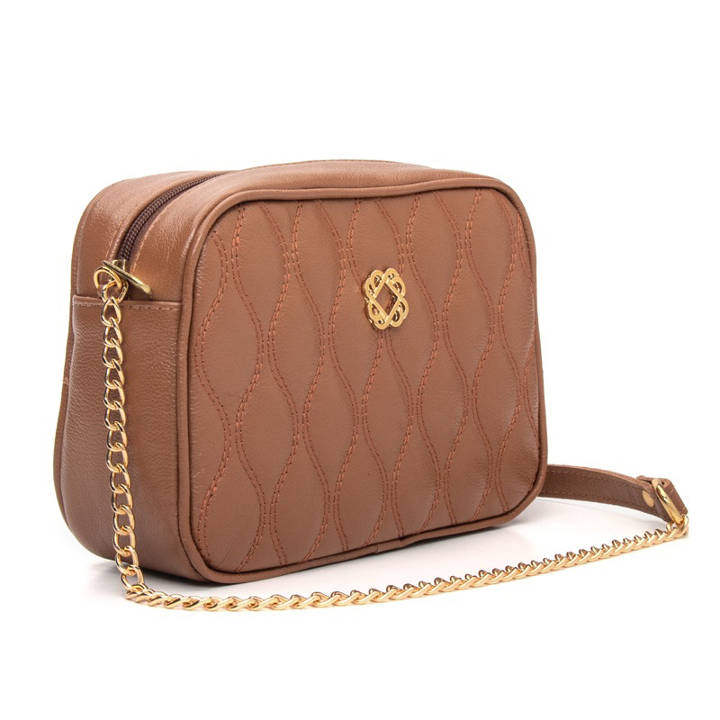 bolsa pequena couro legítimo bordado e alça transversal , dia dia