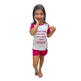Pijama Infantil Festa do Pijama para colorir Sublimação Em Poliéster Com Canetinha
