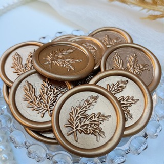 10 Lacre de Cera para convite Dourado brilhante | Alecrim, Raminhos, nossa senhora com Fita dupla face em Oferta na Shopee
