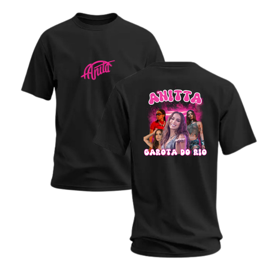 Camiseta/Camisa Anitta Garota Do Rio Unissex T-Shirt 100% Algodão Fio 30.1