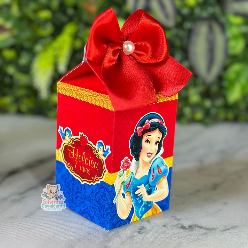Caixinhas Branca de Neve Personalizadas • Lembrança Festa Infantil • PEGUE E MONTE — imagem 2 de 2