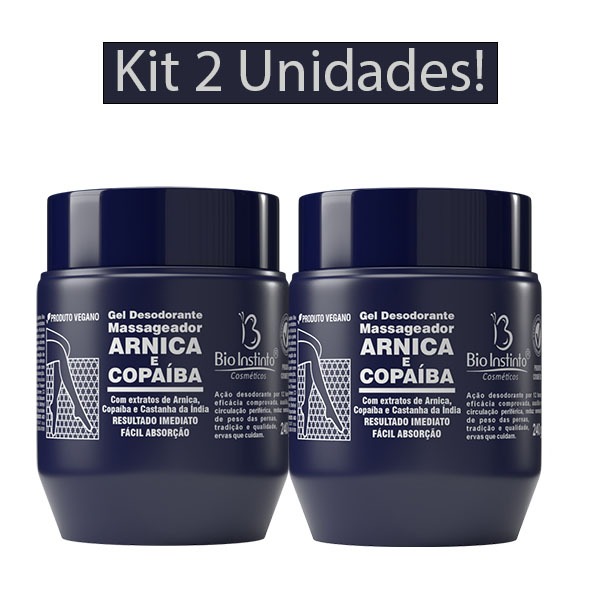 KIT com 2 Unidades Gel ARNICA E COPAÍBA 240g Bio Instinto em Oferta na Shopee