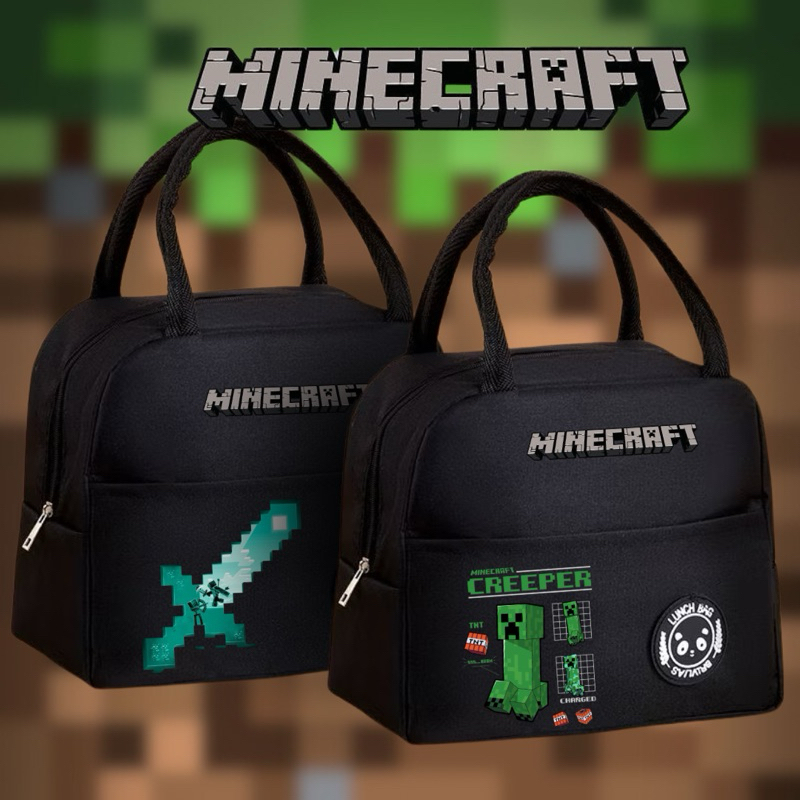 Bolsa Térmica Modelo Minecraft – Lancheira com Isolamento Térmico | Ideal para Marmita Fitness Escola Trabalho Lazer em Oferta na Shopee
