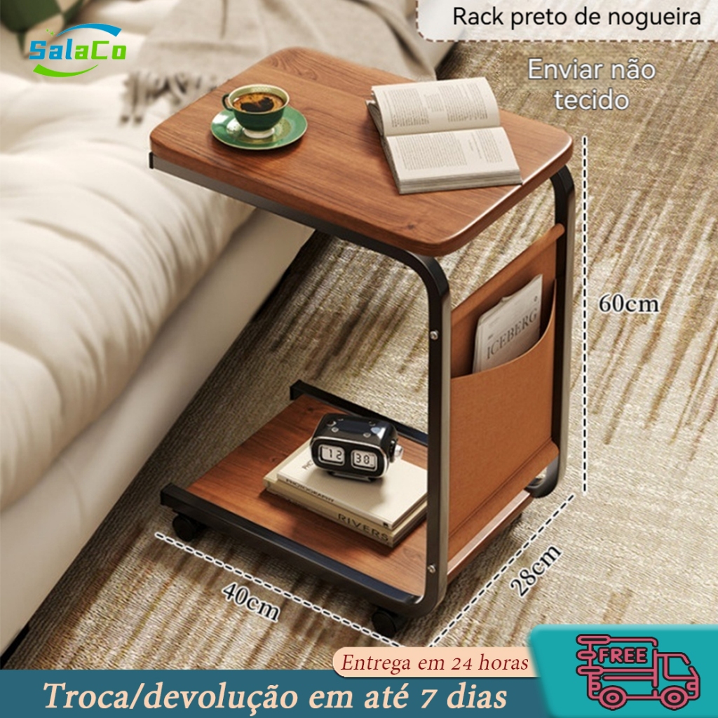 Mesa lateral móvel para sofá, mesa de centro, mesa de canto, armário lateral nórdico, prat...