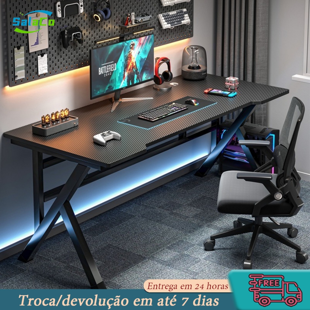 Mesa de computador, mesa de jogos para casa e cadeira, mesa de trabalho simples para quarto, mesa de estudo para estudan