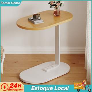 Mesa De Apoio Lateral Para Notebook LumináRia PortáTil Sofá Cama Luxo - Ferro E Mdf Mesa De Centro Pequena De Madeira em Oferta na Shopee
