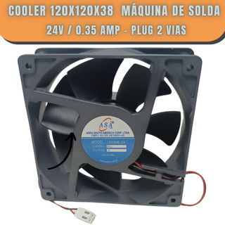 Cooler Fan Microventilador Maquina Inversora de Solda 120x120x38mm Ventoinha 24v 0.35 amperes Com Rolamento Fan 120mm