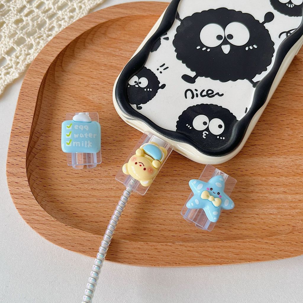 Capa protetora criativa para cabo de dados em desenho animado! Formato bonito + design anti-dobramento bonito e prático em Oferta na Shopee