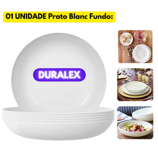 Prato Blanc Fundo Branco Vidro Duralex Redondo Duralex Redondo Opaline Jantar Resistente em Oferta na Shopee