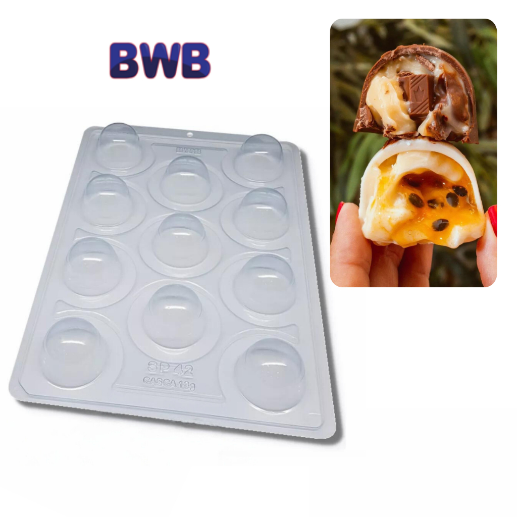 Forma Trufa BWB 3 Partes com Silicone – Bombom Gourmet 20g 30g 45g 60g | Acabamento Profis...