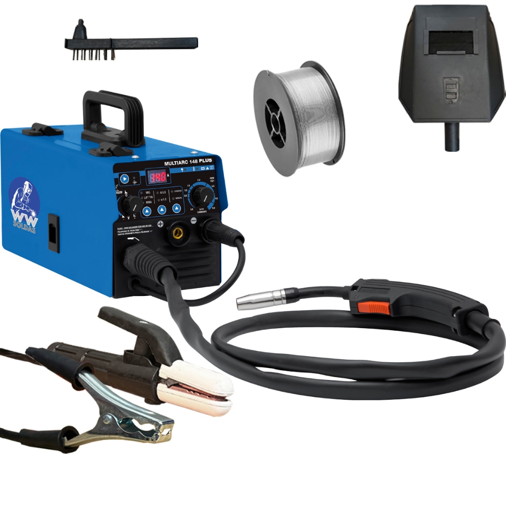 Maquina Inversora De Solda Multiprocesso Mig Sem Gás, Tig E Eletrodo Multiarc 148 Plus 110V/220V em Oferta na Shopee