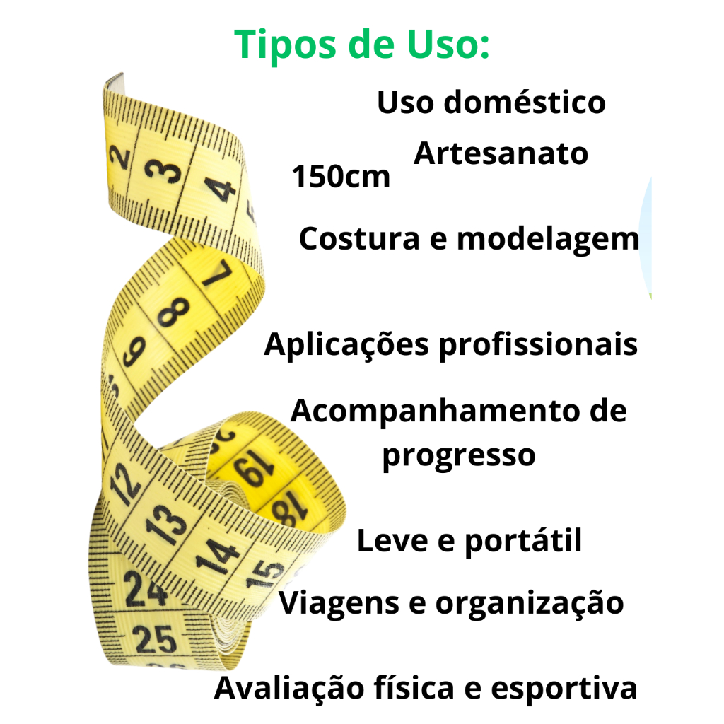 Fita Métrica Flexível 150cm Original para Aferir Medir Utilidades Cozinha Formas Moldes