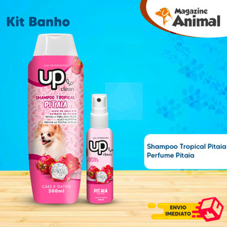 Kit Shampoo para Cachorro Pitaia 500ml + Perfume para Cachorro Pitaia 60ml Kit Banho Pet Cheiroso UP Clean