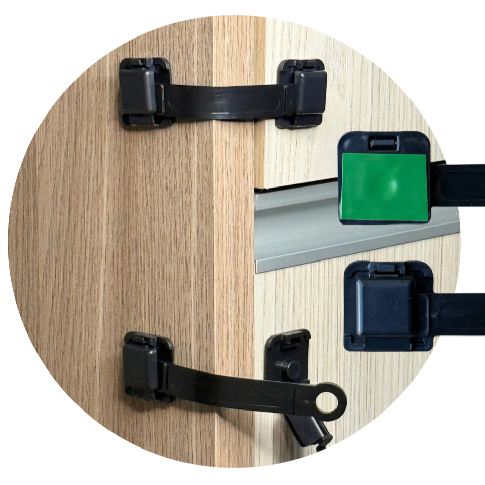 Kit 10 Trava De Gaveta Armário Segurança Protetor Preto