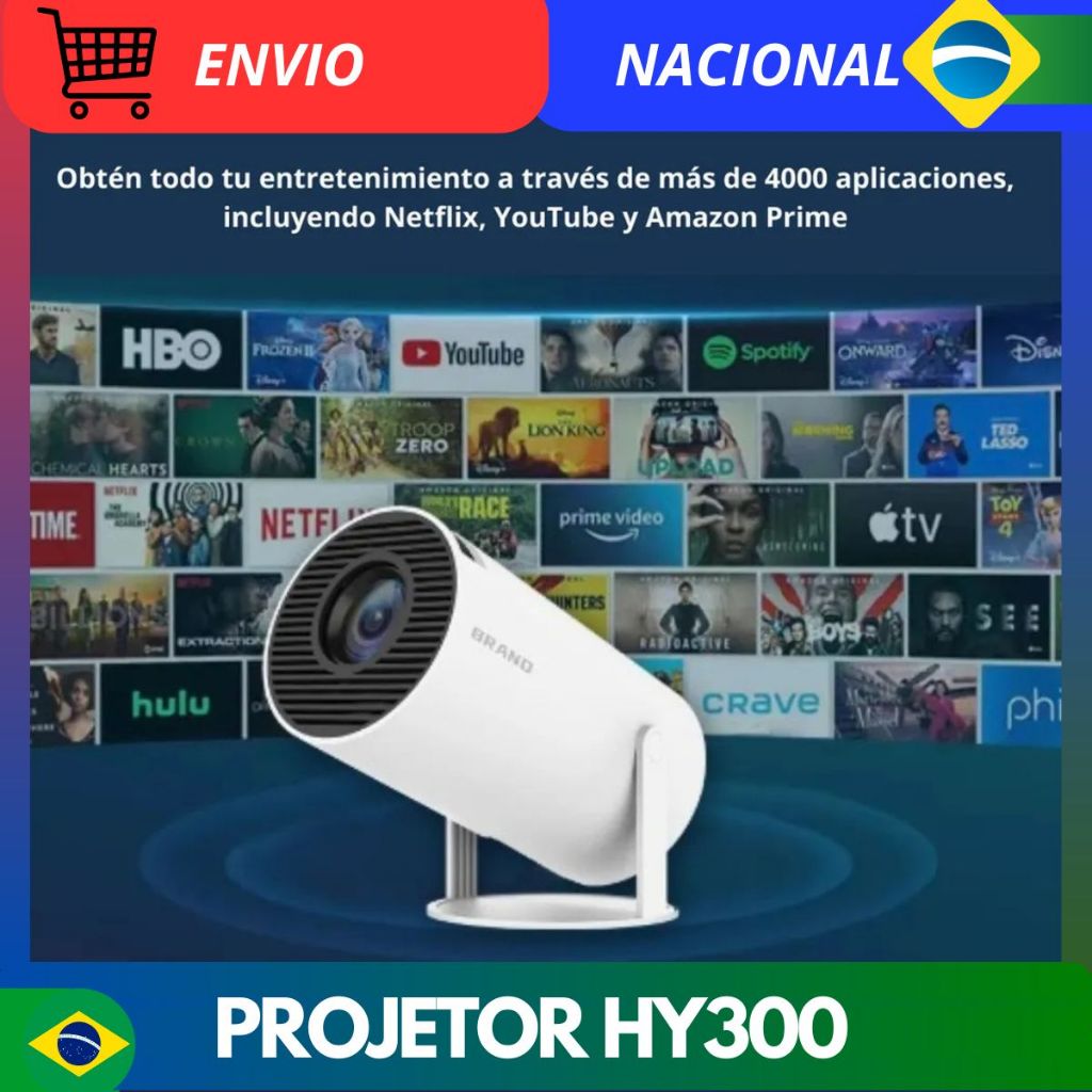 Mini Projetor Magcubic HY300 Original 4K Portátil Smart Android Wifi Bluetooth Full HD 1080p Bivolt